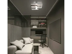 NETTLIFE Lámpara de techo LED para sala de estar regulable con control remoto Lámpara de techo negra 35w Negro