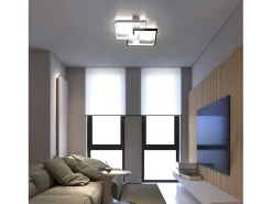 NETTLIFE Lámpara de techo LED para sala de estar regulable con control remoto Lámpara de techo negra 35w Negro