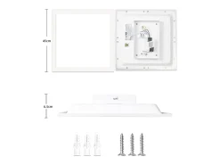 NETTLIFE Lámpara de techo LED para sala de estar, panel plano, 60 x 60 cm, 40 W, rectangular, 3000 K Blanco Hot