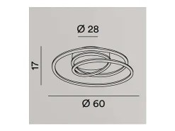 Plafón-Lámpara de techo LED SPIRA en metal, color metalizado, 68W Perenz Gris