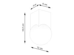 Online Sollux Lighting Lámpara de techo Lumivere minimalista de madera/vidrio - 1 fuentes luminosas 3000K - L.12 x A.19 cm - madera natural/ Blanco