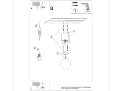 Online Sollux Lighting Lámpara de techo Lumivere minimalista de madera/vidrio - 1 fuentes luminosas 3000K - L.12 x A.19 cm - madera natural/ Blanco