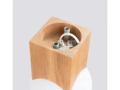 Online Sollux Lighting Lámpara de techo Lumivere minimalista de madera/vidrio - 1 fuentes luminosas 3000K - L.12 x A.19 cm - madera natural/ Blanco