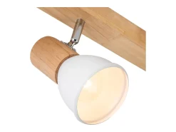 Online Ledkia Lámpara de Techo Madera y Metal 4 Focos Tautau Blanco Multicolor