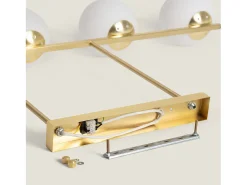 Ledkia Lámpara Suspendida-Lámpara de Techo Metal y Cristal Moonlight Boqor Dorado Multicolor