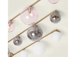 Clearance Ledkia Lámpara de Techo Metal y Cristal Moonlight Brass 4 Focos Rosa Multicolor