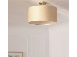 Ledkia Lámpara de Techo Metal y Tela Quitón Beige Multicolor Clearance