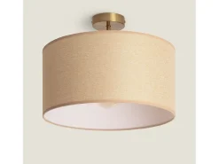 Ledkia Lámpara de Techo Metal y Tela Quitón Beige Multicolor Clearance