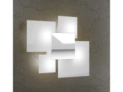 Plafón-Lámpara de techo moderna 1088/45-BI, cristal , 4 luces G9 Blanco