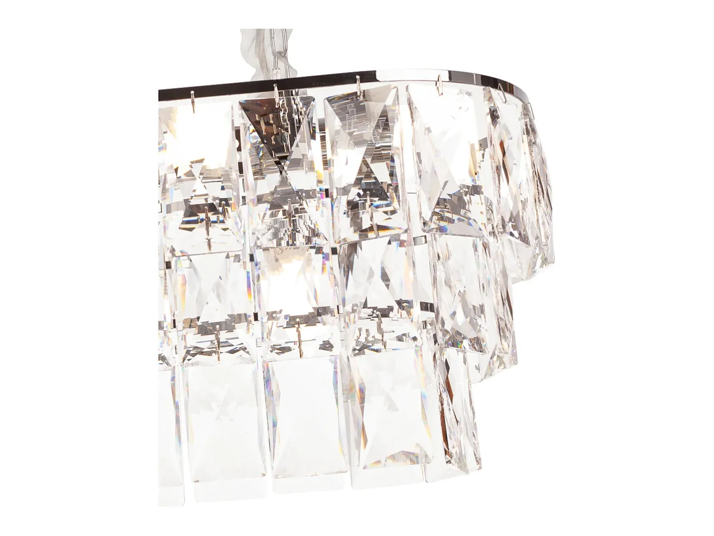 Online Lámpara de techo moderna de cristal para salón plateada - Ovalada 80 cm - San Francisco Plateado