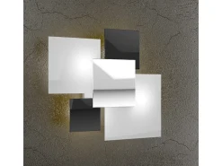 Lámpara de techo moderna 1088/45-NE, cristal blanco y , 4 luces G9 Negro Online