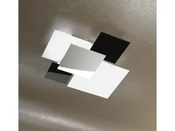 Lámpara de techo moderna 1088/70-NE, cristal blanco y , 4 bombillas E27 Negro Clearance
