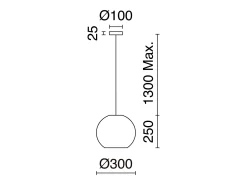 Lámpara de techo NATURAL estilo moderno - Alt. 130 cm x ø30 cm - E27 15W - acero y mimbre oscuro - IP20 Marru00f3n Discount