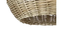 Clearance Lámpara de techo NATURAL estilo moderno - Alt. 130 cm x ø50 cm - E27 15W - acero y mimbre oscuro - IP20 Marru00f3n
