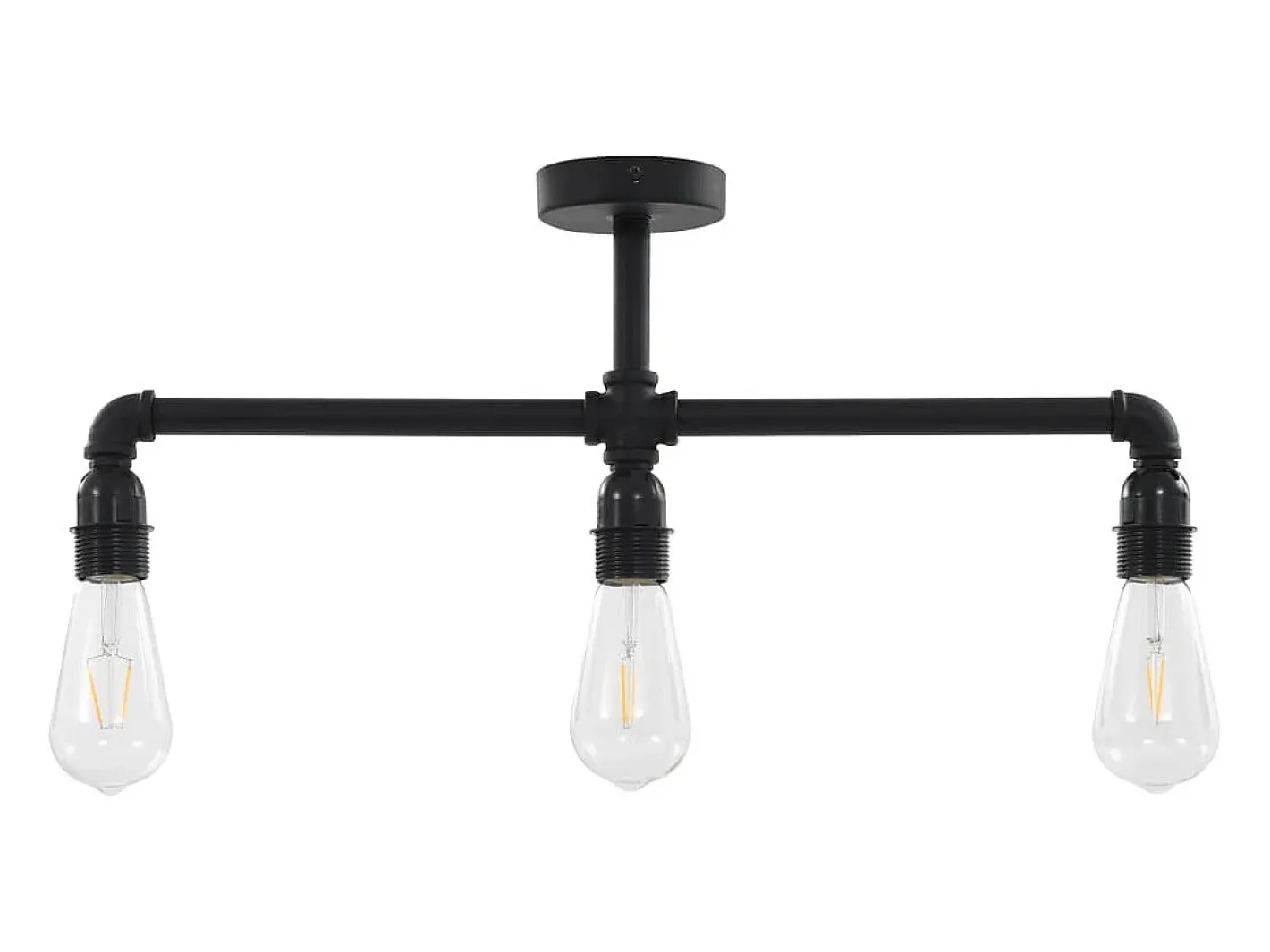 Plafón-Lámpara de techo negra 3 bombillas E27 ES772695 Negro