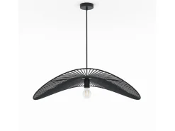 Best Rendez-Vous Déco Lámpara de techo negra de papel de cuerda 75 cm - Mada Negro