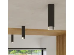 Sollux Lighting Lámpara De Techo Nero Moderno De Acero - 1 Fuentes Luminosas - L.6 X A.12,5 Cm - Negro/Cromo Negro / Plateado Clearance