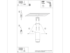 Sollux Lighting Lámpara De Techo Nero Moderno De Acero - 1 Fuentes Luminosas - L.6 X A.12,5 Cm - Negro/Cromo Negro / Plateado Clearance