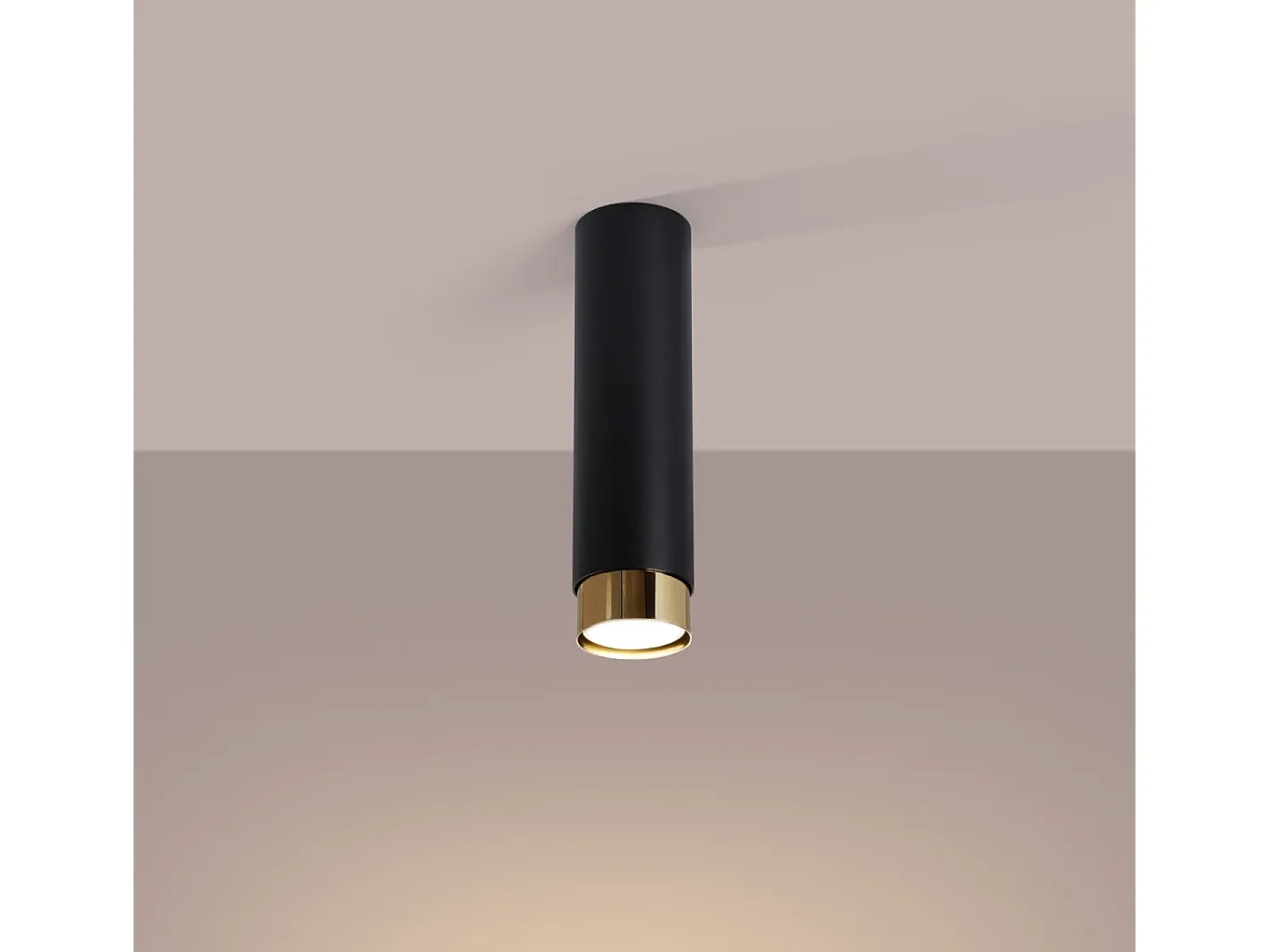 Best Sollux Lighting Lámpara De Techo Nero Moderno De Acero - 1 Fuentes Luminosas - L.6 X A.22,5 Cm - Negro/Oro Negro / Dorado