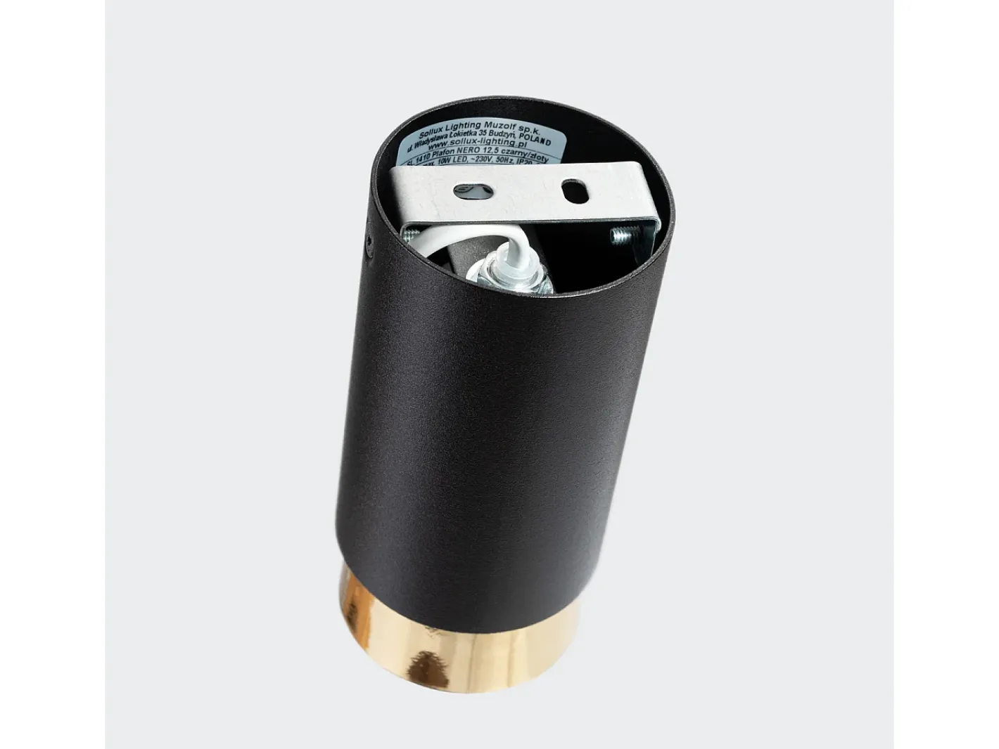 Discount Sollux Lighting Lámpara De Techo Nero Moderno De Acero - 1 Fuentes Luminosas - L.6 X A.12,5 Cm - Negro/Oro Negro / Dorado