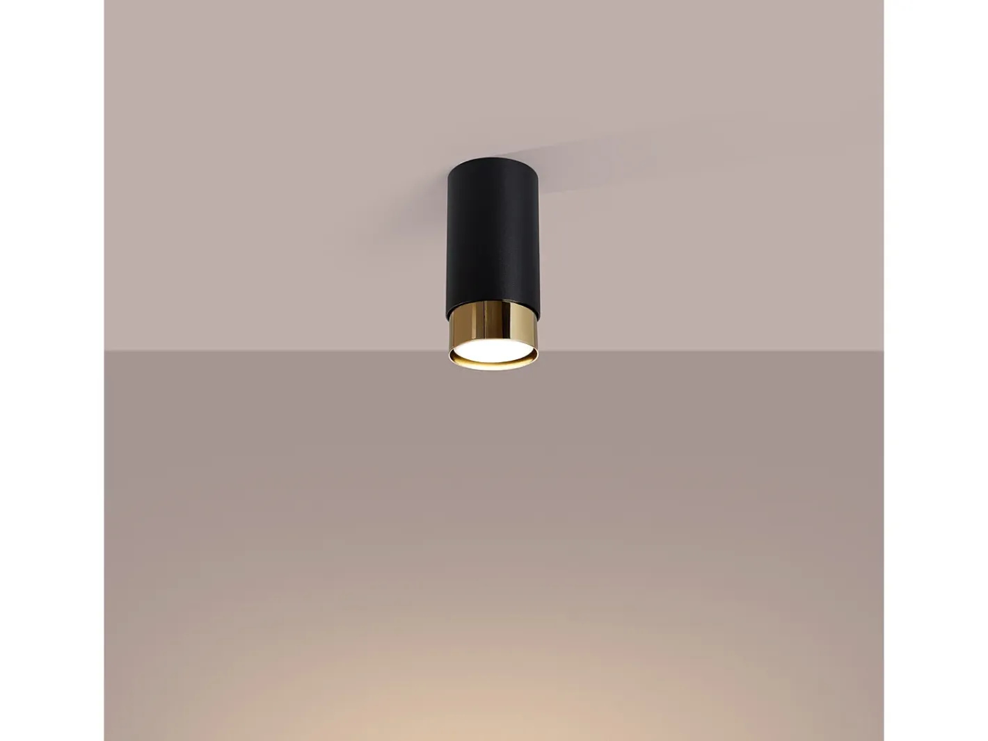 Discount Sollux Lighting Lámpara De Techo Nero Moderno De Acero - 1 Fuentes Luminosas - L.6 X A.12,5 Cm - Negro/Oro Negro / Dorado