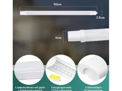 Best NETTLIFE Lámpara de techo 2er LED a prueba de humedad 90CM - 24W 3000LM lámpara de techo lámpara de cocina lámpara de bañera IP65 5000K Blanco