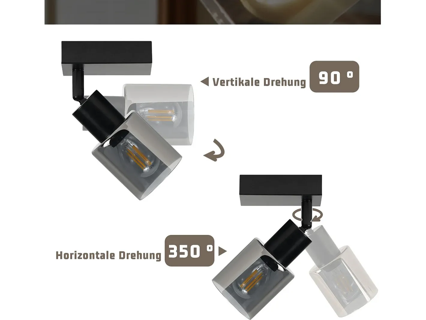 Discount NETTLIFE Lámpara de techo con 1 llama, color , industrial, E14, para sala de estar Negro