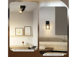 Discount NETTLIFE Lámpara de techo con 1 llama, color , industrial, E14, para sala de estar Negro