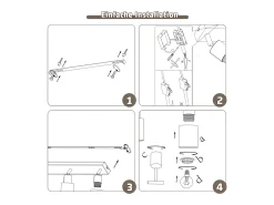 NETTLIFE Lámpara de techo con 4 llamas, color , industrial, E14, para sala de estar Negro