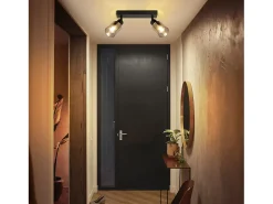 NETTLIFE Lámpara de techo con 2 llamas, color , industrial, E14, para salón Negro Sale