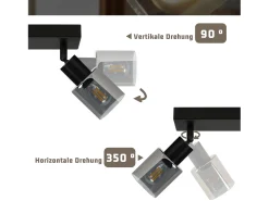 NETTLIFE Lámpara de techo con 3 llamas, color , industrial, E14, para sala de estar Negro