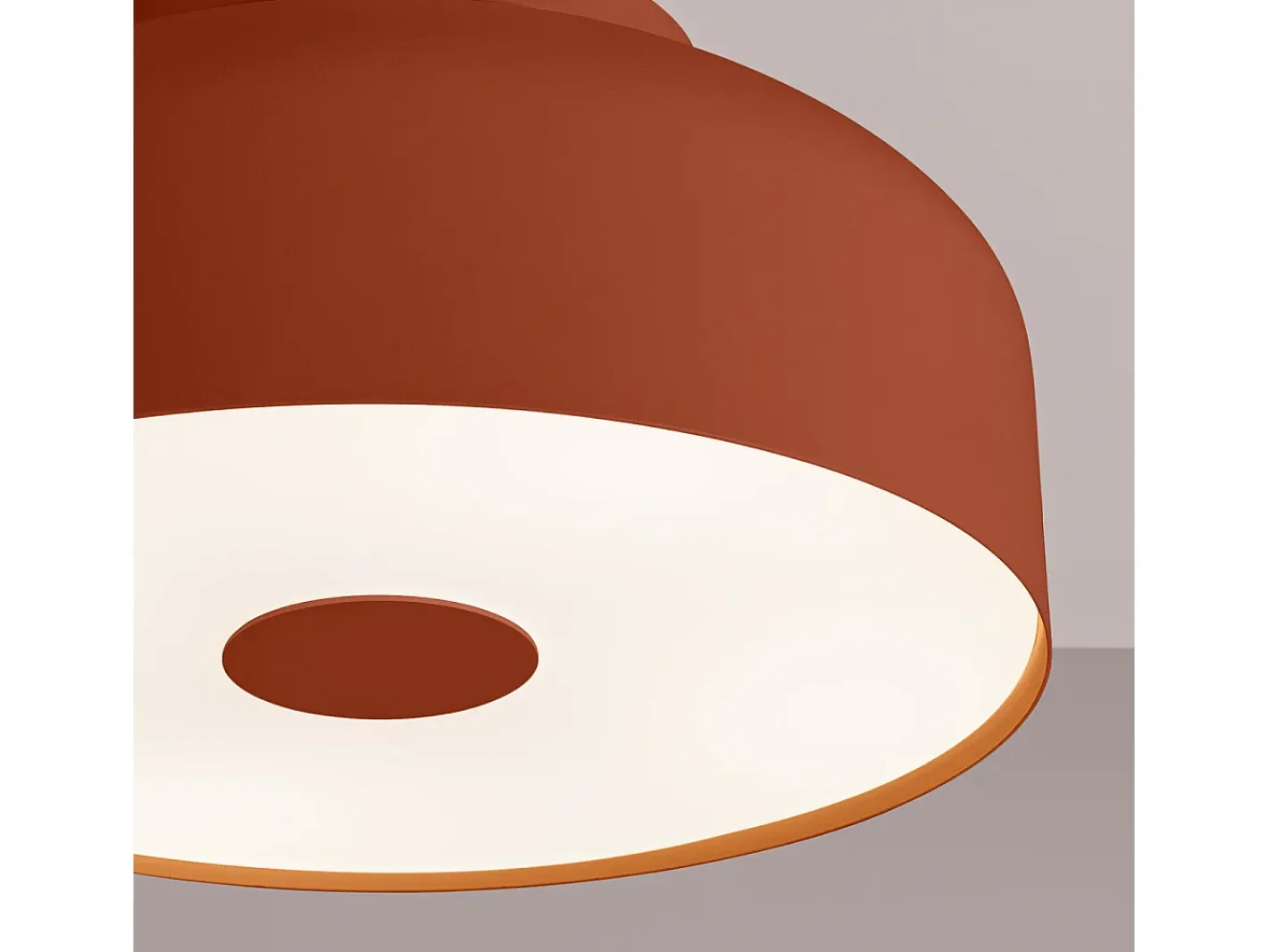 Sollux Lighting Plafón-Lámpara De Techo Omiq Moderno De Acero/Pvc - 4 Fuentes Luminosas - L.30 X A.15 Cm - Ocre Rojo