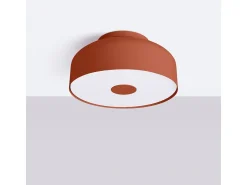 Sollux Lighting Plafón-Lámpara De Techo Omiq Moderno De Acero/Pvc - 4 Fuentes Luminosas - L.30 X A.15 Cm - Ocre Rojo