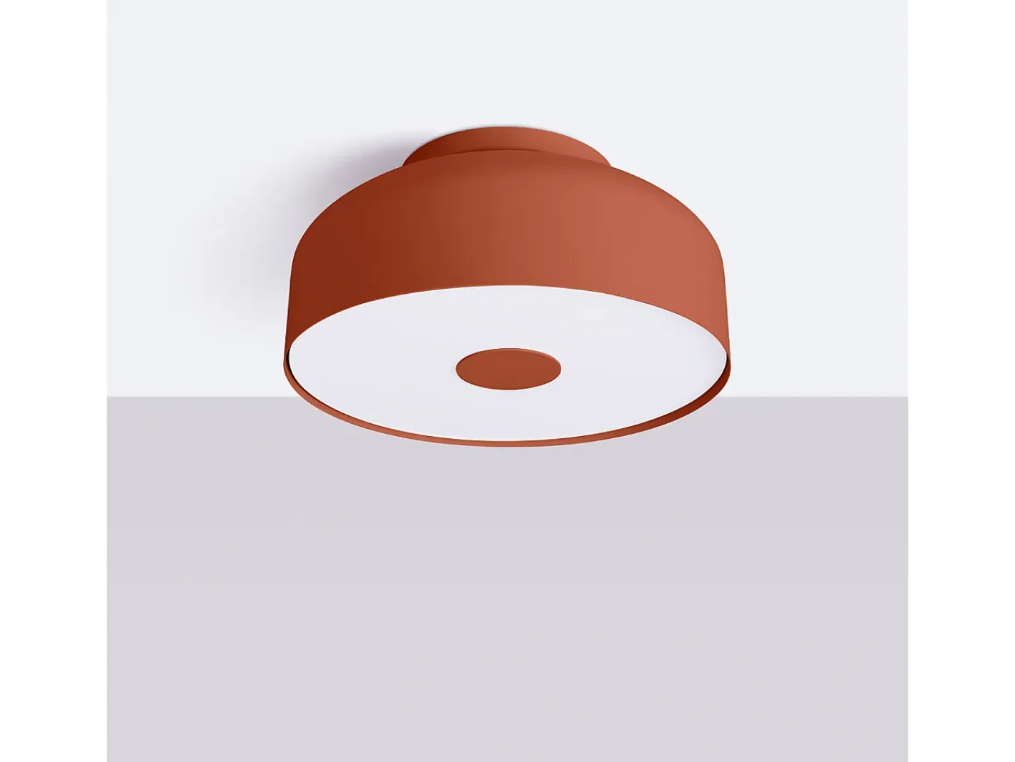 Sollux Lighting Plafón-Lámpara De Techo Omiq Moderno De Acero/Pvc - 4 Fuentes Luminosas - L.30 X A.15 Cm - Ocre Rojo
