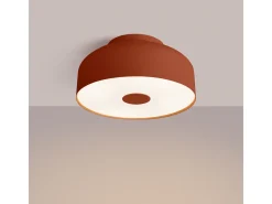 Sollux Lighting Plafón-Lámpara De Techo Omiq Moderno De Acero/Pvc - 4 Fuentes Luminosas - L.30 X A.15 Cm - Ocre Rojo