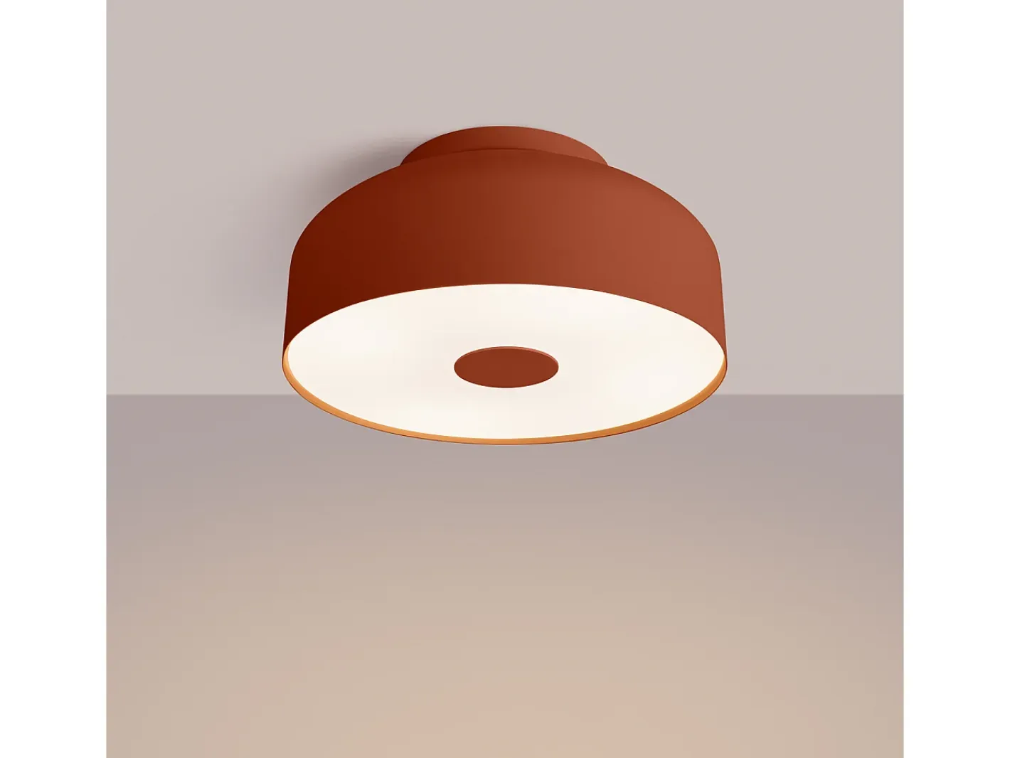 Sollux Lighting Plafón-Lámpara De Techo Omiq Moderno De Acero/Pvc - 4 Fuentes Luminosas - L.30 X A.15 Cm - Ocre Rojo