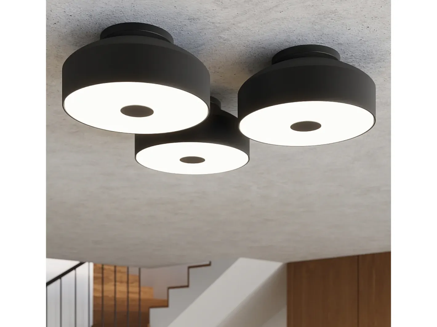 Sollux Lighting Lámpara De Techo Omiq Moderno De Acero/Pvc - 4 Fuentes Luminosas - L.30 X A.15 Cm - Negro Hot