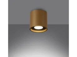 Sollux Lighting Plafón-Lámpara De Techo Orbis Minimalista De Acero - 1 Fuentes Luminosas - L.10 X A.10 Cm - Dorado