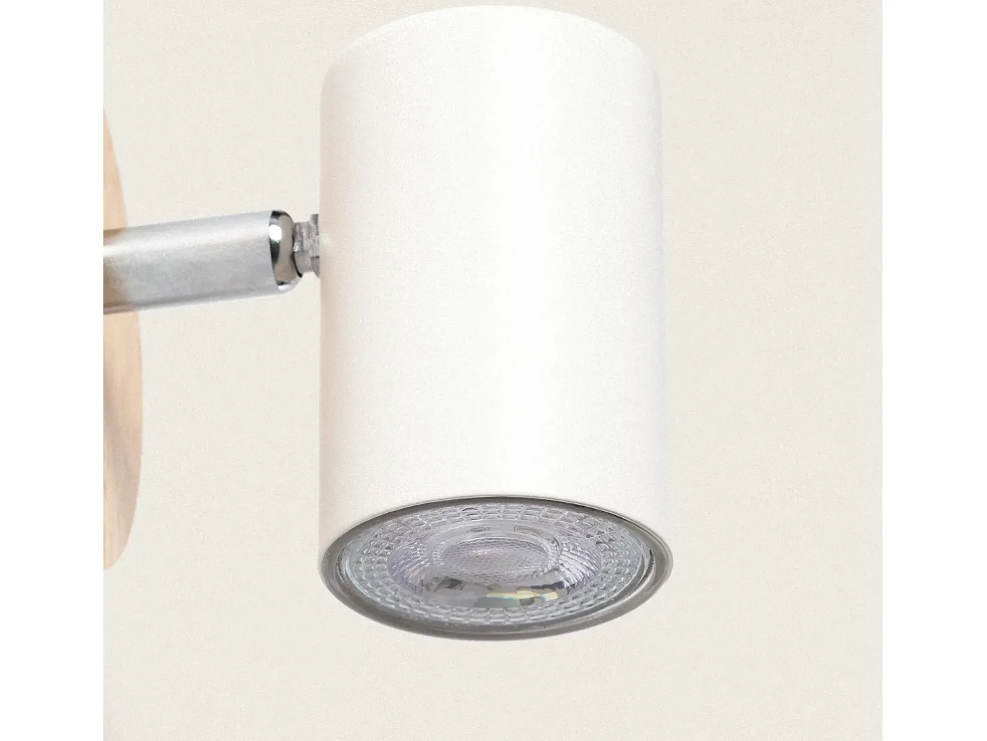 Online Ledkia Lámpara de Techo Orientable Madera 1 Foco Olmo Blanco Multicolor