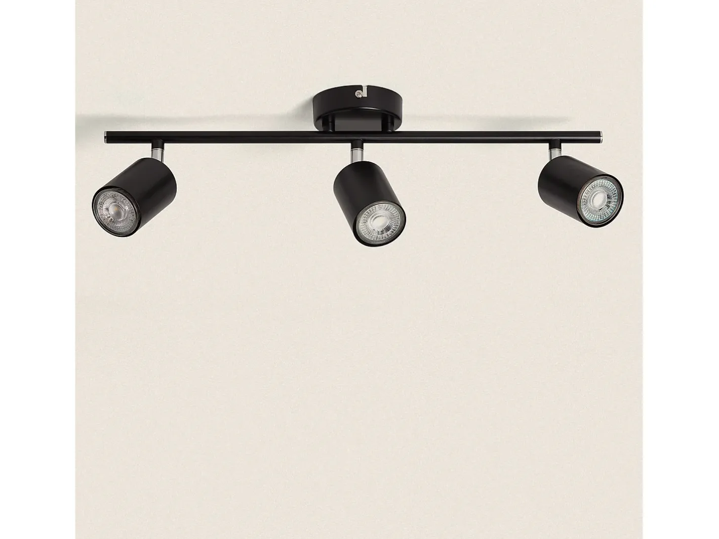 Online Ledkia Lámpara de Techo Orientable Metal 3 Focos Albus Black Negro Multicolor