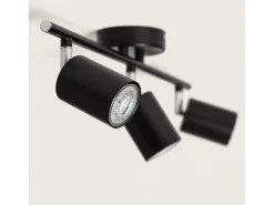 Online Ledkia Lámpara de Techo Orientable Metal 3 Focos Albus Black Negro Multicolor