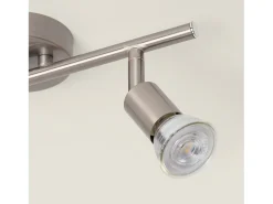 Discount Ledkia Lámpara de Techo Orientable Aluminio Oasis 2 Focos Plata Plateado