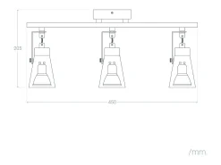 Ledkia Lámpara de Techo Orientable Metal y Madera 3 Focos Mara Blanco Multicolor Outlet