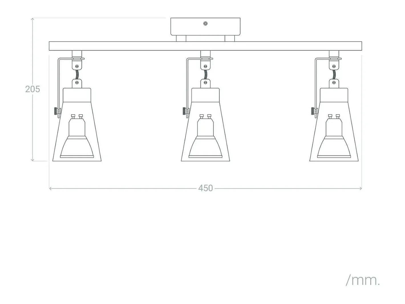 Ledkia Lámpara de Techo Orientable Metal y Madera 3 Focos Mara Blanco Multicolor Outlet