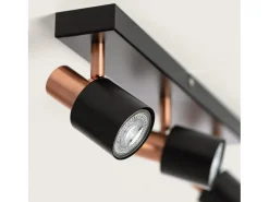 Ledkia Lámpara de Techo Orientable Metal 3 Focos Albus Black Rose Large Negro Multicolor Online