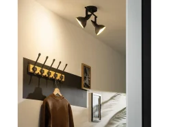 Ledkia Plafón-Lámpara de Techo Orientable Aluminio 2 Focos Negro Emer Negro Multicolor