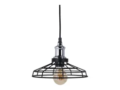 Lámpara Suspendida-Lámpara de techo Pascal Lumit 60W altura regulable /cromo Ø23 cm Negro