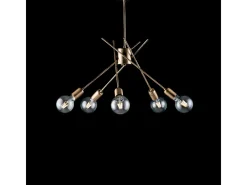 Lámpara de techo polaca en hierro cepillado 5 luces H.53 Ø56 BL186-PL5-BRZ Bronce