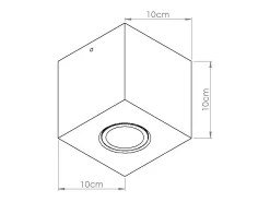 Online Sollux Lighting Lámpara de techo Quad industrial de concreto - 1 fuentes luminosas - L.10 x A.10 cm - Beige