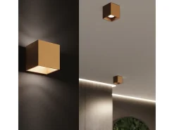 Best Sollux Lighting Lámpara De Techo Quad Minimalista De Acero - 1 Fuentes Luminosas - L.10 X A.10 Cm - Dorado
